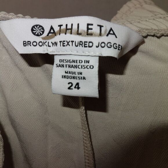 NEW Athleta Brooklyn Textured Joggers Pants Beige Tan Women's Plus Size 24 - Picture 11 of 13